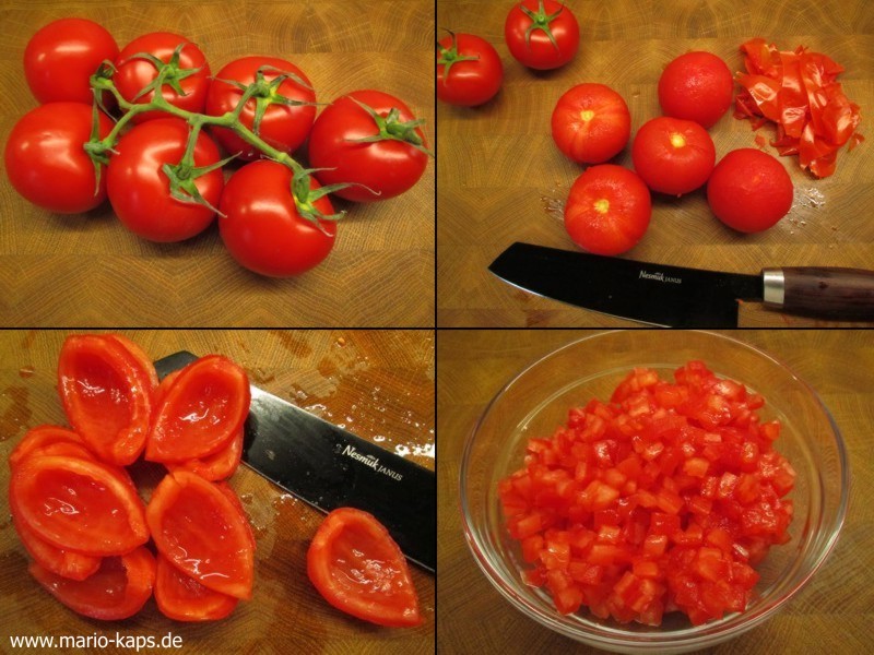 Kuchenhandwerk Tomaten Hauten Tomaten Entkernen Und Tomaten Concassee Mario S Fire Food Fine Food